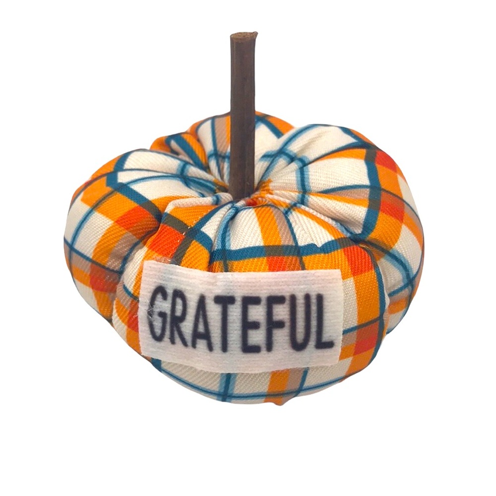 Two Mini plaid plush pumpkins - Picture 3 of 8